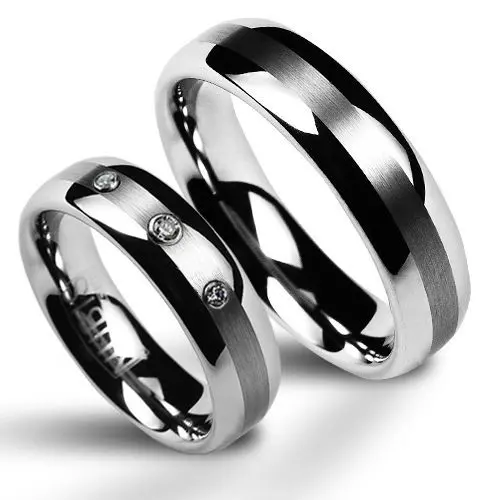 NUBIS NWF1026-Zr3 Wolframové snubní prsteny - pár
