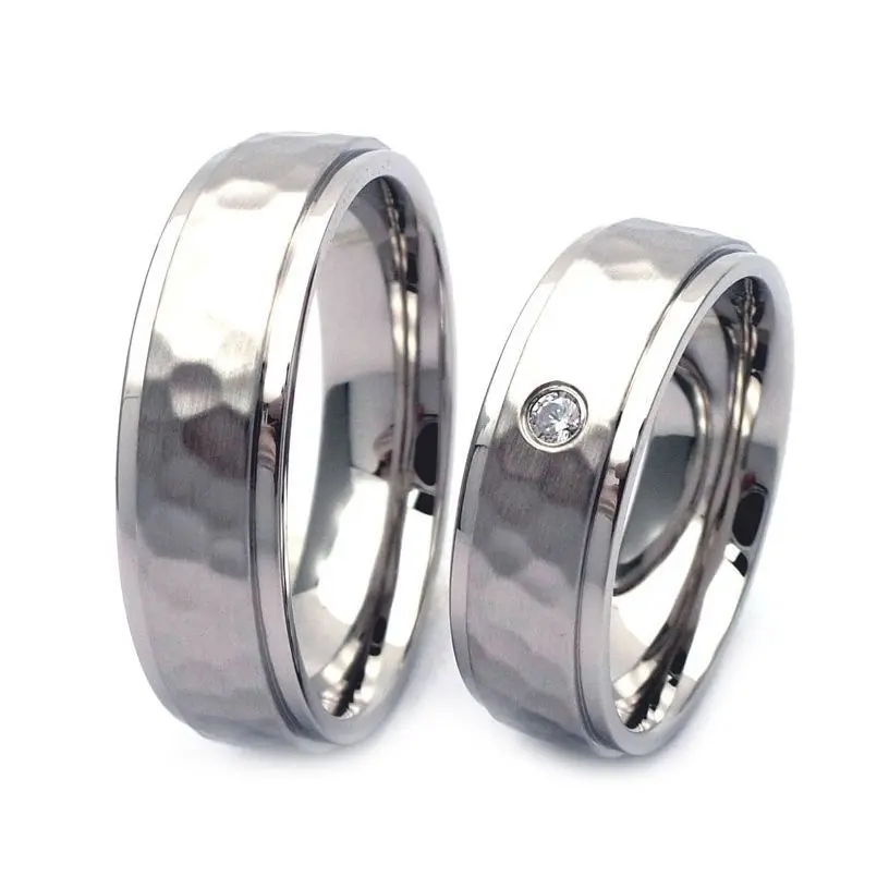 NUBIS NSS3009 Snubní prsteny tepaná ocel - pár - NSS3009-ZR