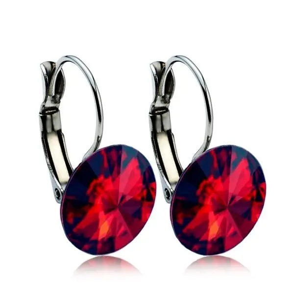 NUBIS Ocelové náušnice s krystaly Swarovski 12 mm, SIAM - NBS12-SI