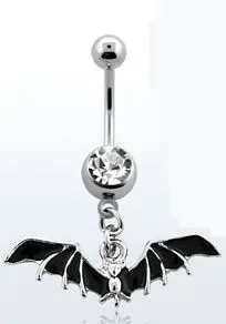 Piercing do pupíku netopýr