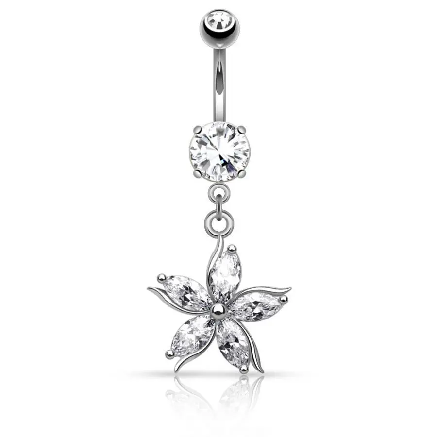 Piercing do pupíku květ