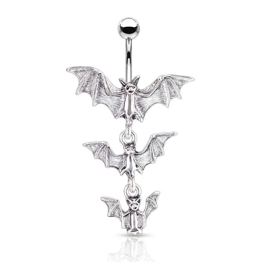 Piercing do pupíku s motivem netopýrů - WP01051