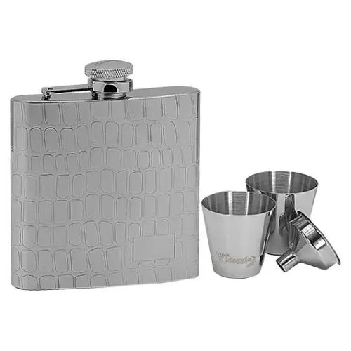 Lucca di Maggio Ocelová kapesní lahev - placatka 180ml + 2 kalíšky 30ml a trychtýřek - 97053