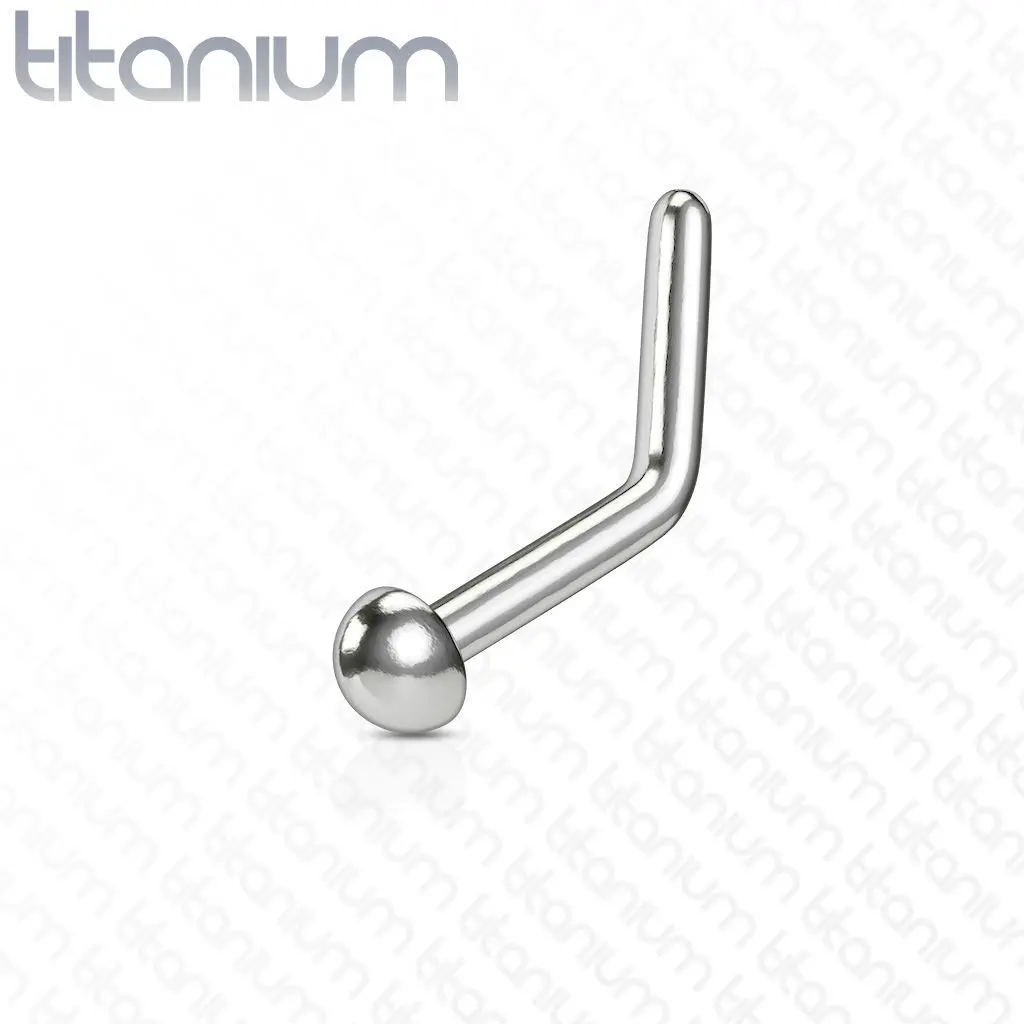 Zahnutý piercing do nosu půlkulička - TITAN - TIT1026-02