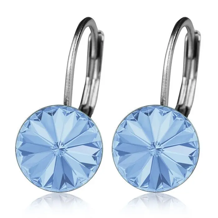 NUBIS Ocelové náušnice s krystaly Swarovski, LIGHT SAPPHIRE - NBS08-LSH