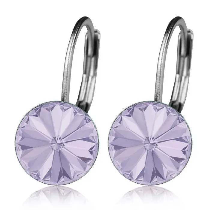 NUBIS Ocelové náušnice s krystaly Swarovski, VIOLET - NBS08-VI