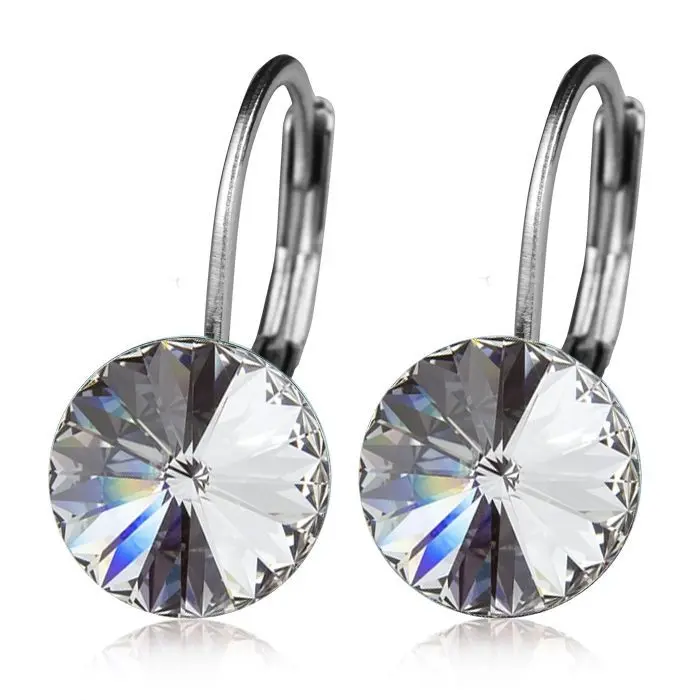 NUBIS Ocelové náušnice s krystaly Swarovski, CRYSTAL - NBS08-CR