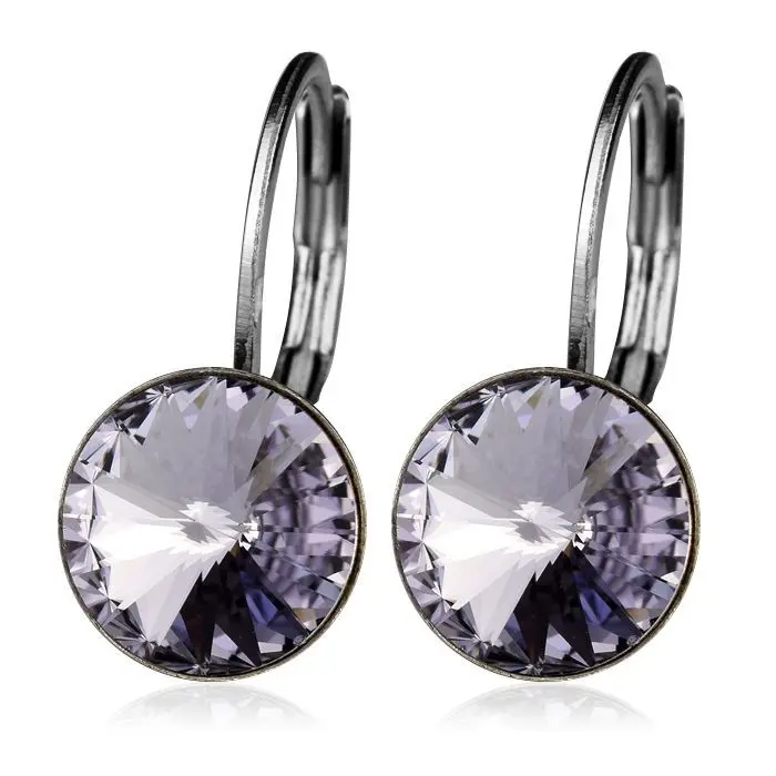 NUBIS Ocelové náušnice s krystaly Swarovski, SMOKE MAUVE - NBS08-SM