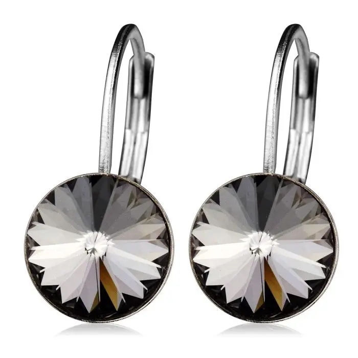 NUBIS Ocelové náušnice s krystaly Swarovski, SILVER NIGHT - NBS08-SN