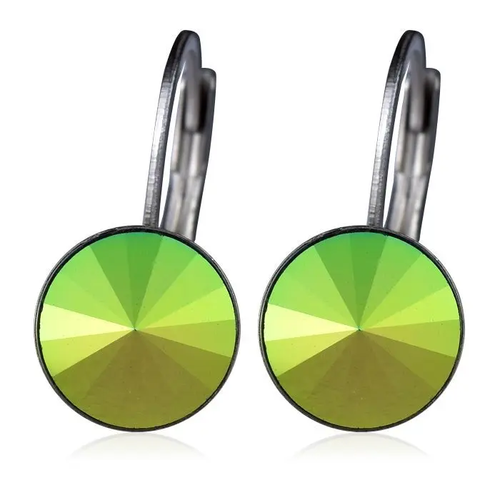 NUBIS Ocelové náušnice s krystaly Swarovski, SCARABEUS GREEN - NBS08-SG