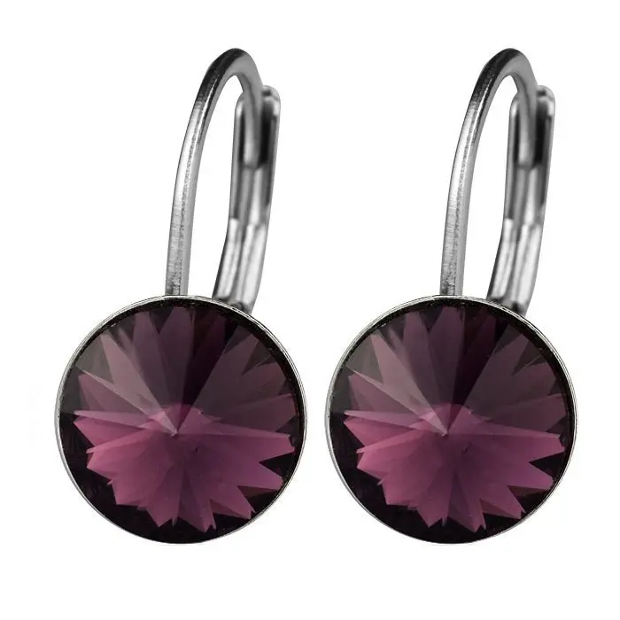 S4U Ocelové náušnice - Wine Red, 8 mm - NBSS08-WR