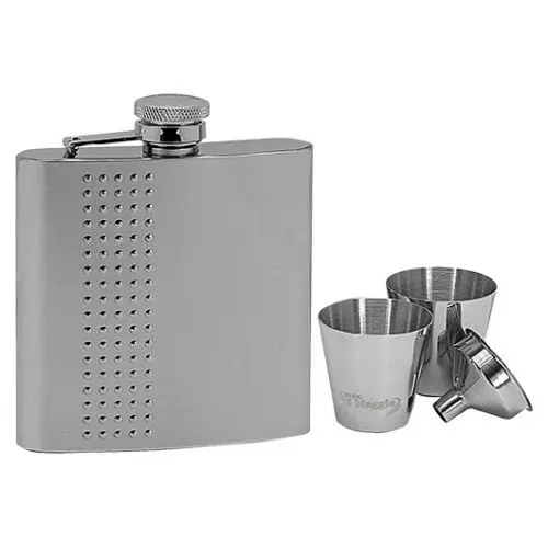 Lucca di Maggio Ocelová kapesní lahev - placatka 180ml + 2 kalíšky 30ml a trychtýřek - 97056