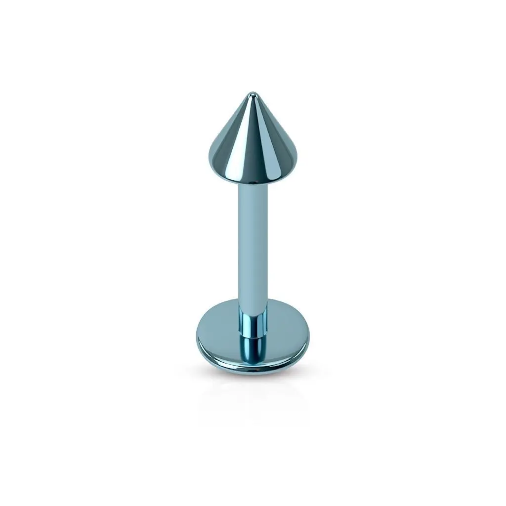 Piercing do brady - kónus (světle modrá, 4 x 4 mm, 1,6 x 10 mm) - LB1055LB-1610