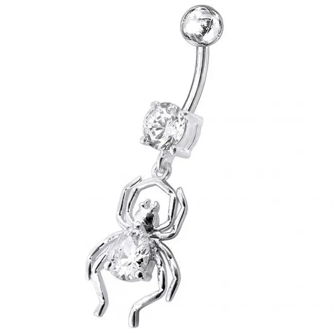 S4U Stříbrný piercing do pupíku - pavouček