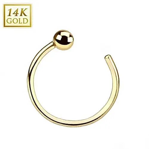 Zlatý piercing do nosu kruh, 0,8 x 8 mm, Au 585/1000 - ZL01039-YG
