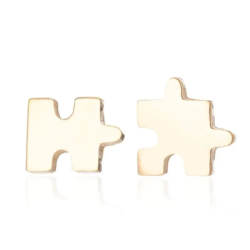 S4U Zlacené ocelové náušnice PUZZLE - OPN1042-GD