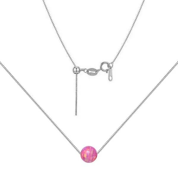 NUBIS Stříbrný náhrdelník s opálem - kulička 6 mm - NBS01-OP22