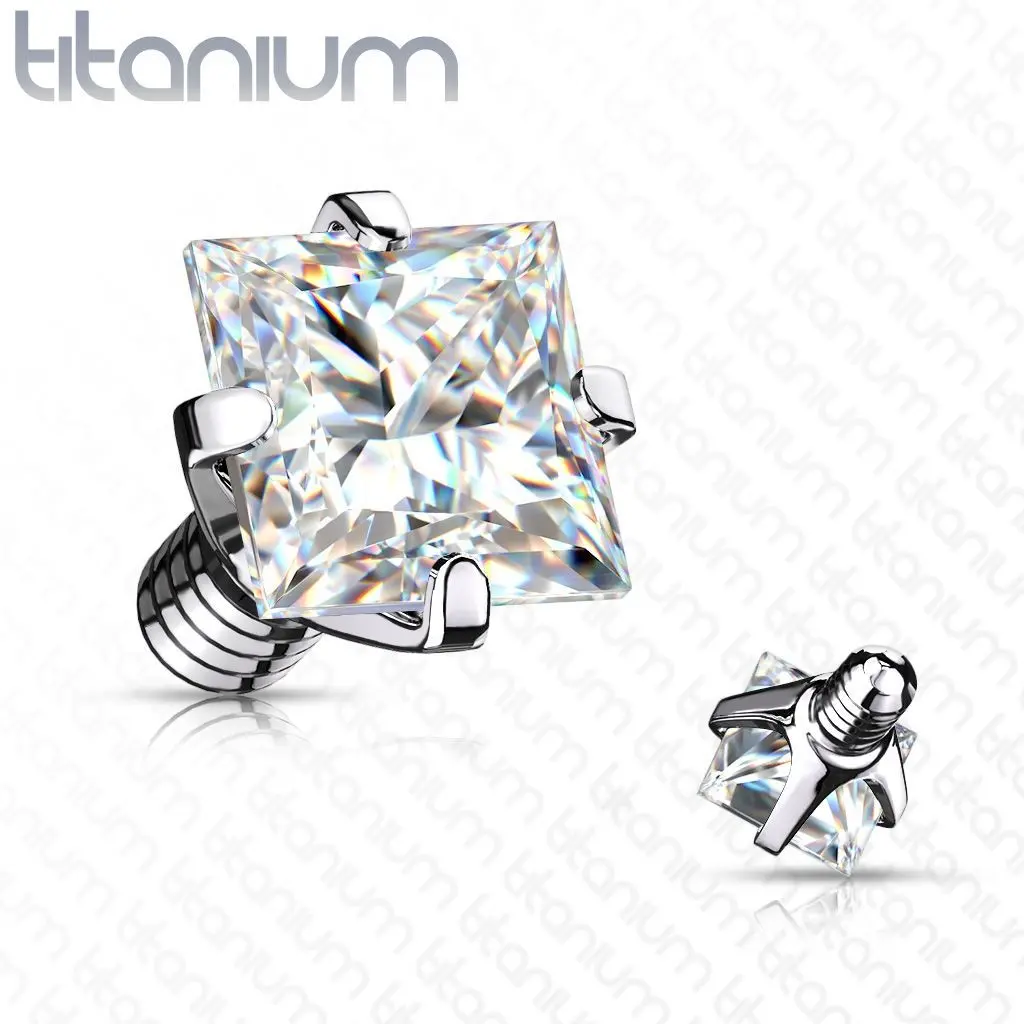 S4U Náhradní kamínek k dermálu TITAN, závit 1,6 mm, 4mm, barva: čirá - TIT1086-04C