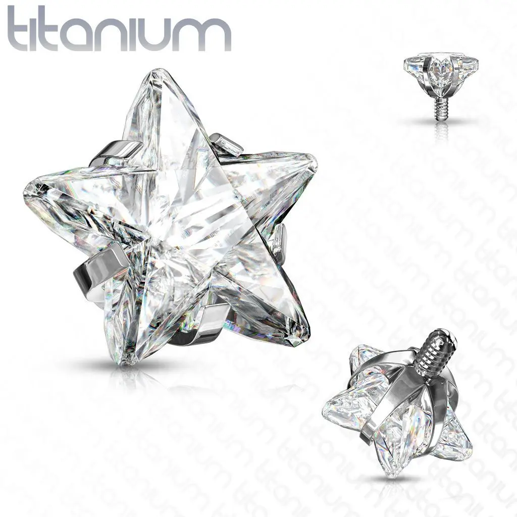 Náhradní kamínek k dermálu TITAN, závit 1,6 mm, 4mm, barva: čirá - TIT1087-04C