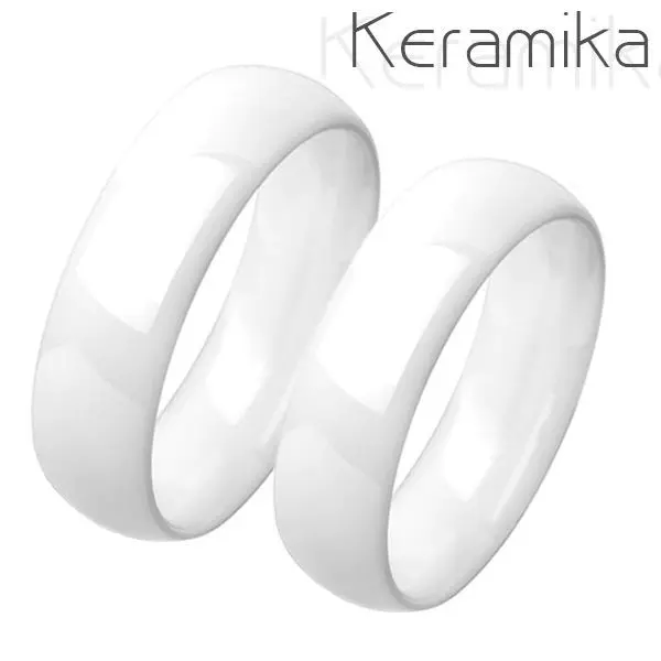 NUBIS Keramické snubní prsteny bílé - pár - KM1013-6