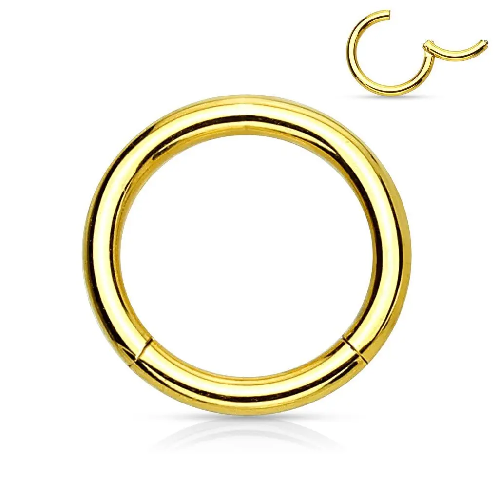 Piercing segment kruh - zlatý (1,2 x 6 mm) - K01039GD-1206