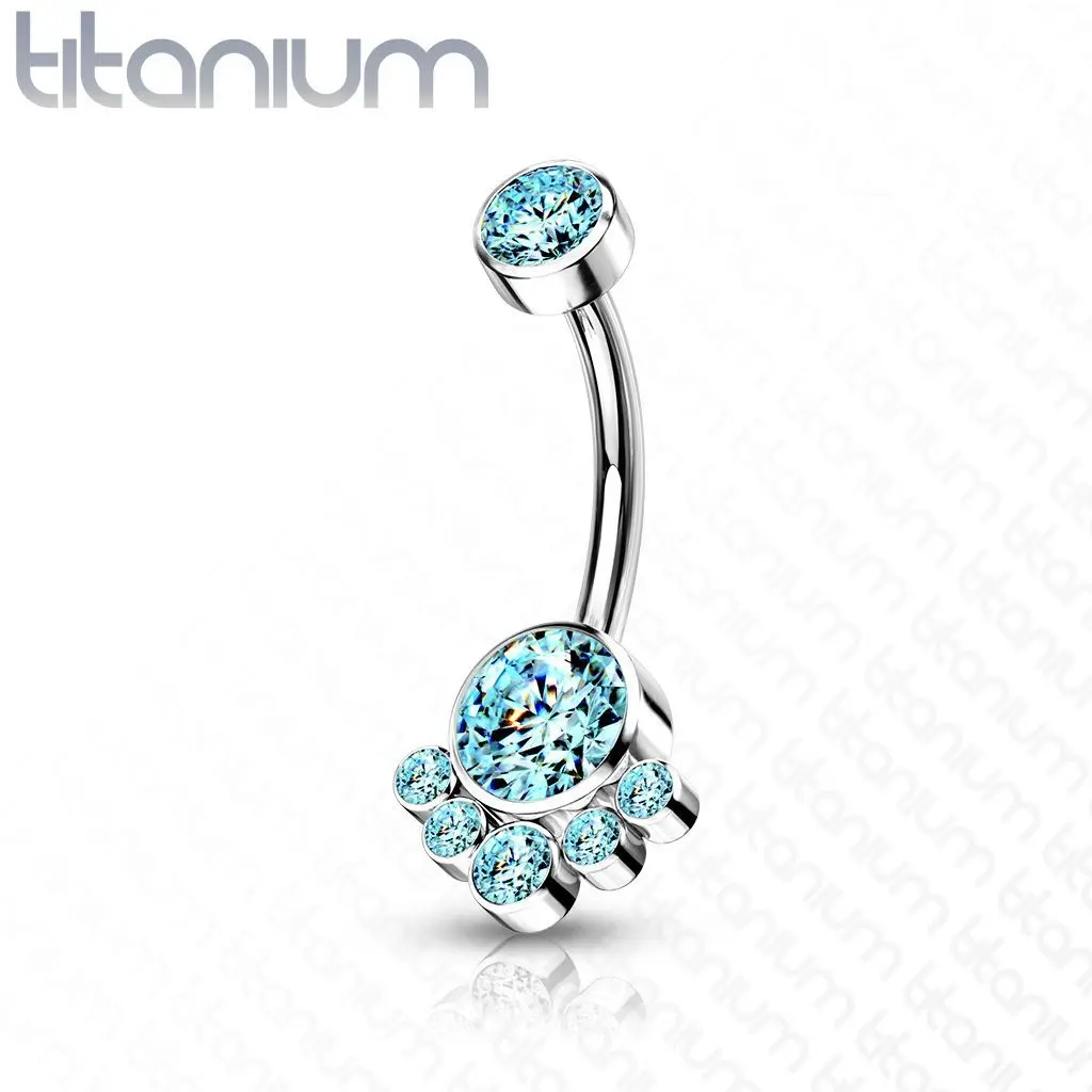 Piercing do pupíku - TITAN (tyrkysová) - TIT1104-Q