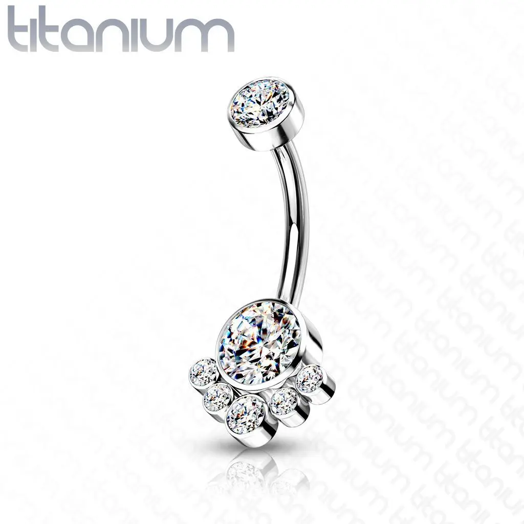 Piercing do pupíku - TITAN (čirá) - TIT1104-C