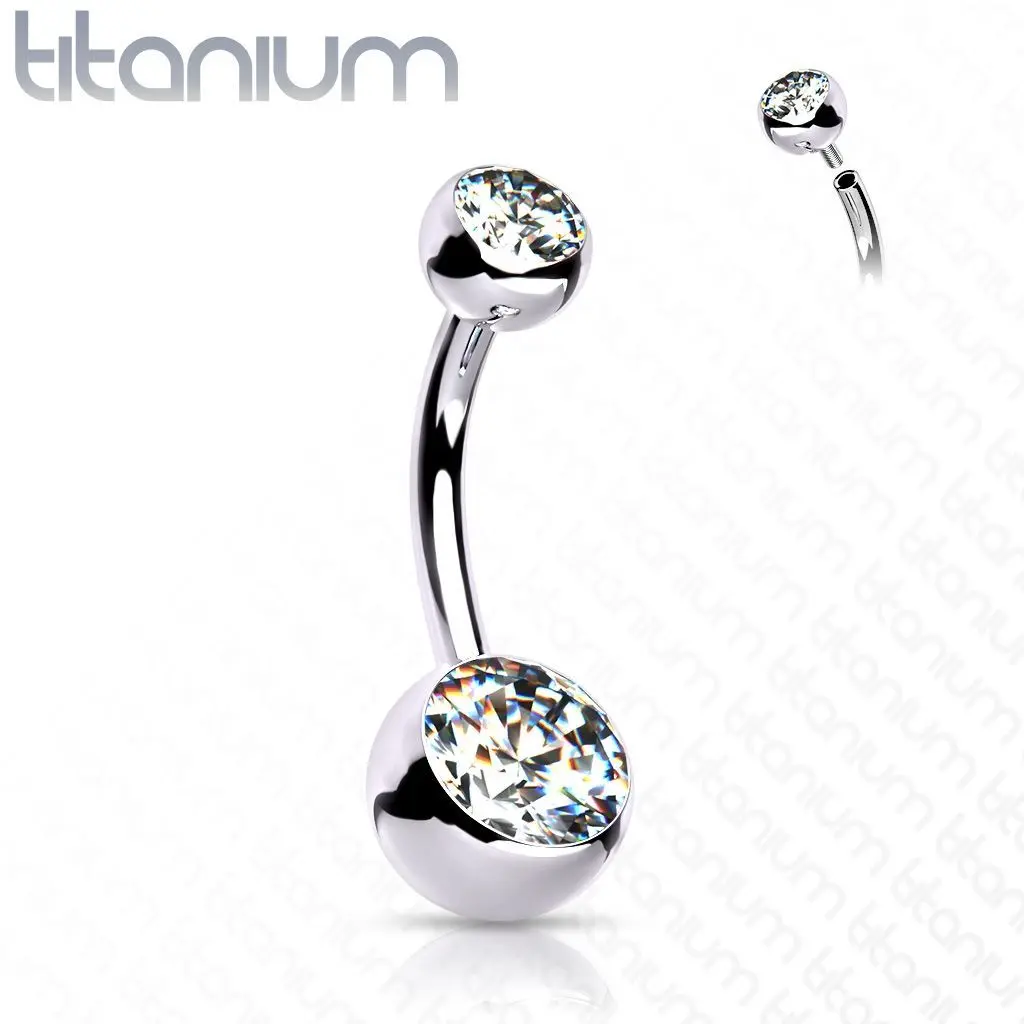 Piercing do pupíku vnitřní závit TITAN, 1,6 x 12 mm