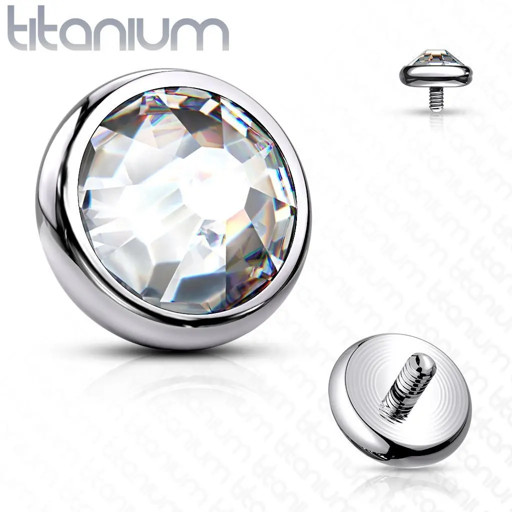 Náhradní kamínek k dermálu TITAN, závit 1,6 mm, 4mm (čirá) - TIT1078-04C