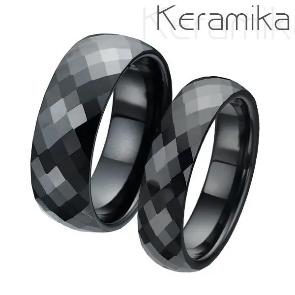 NUBIS KM1002 Keramické snubní prsteny šíře 6mm + 8mm - pár - KM1002-6, KM1002-8