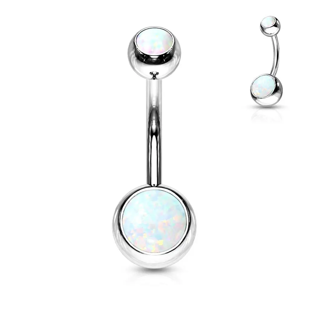 Piercing do pupíku - banánek opál
