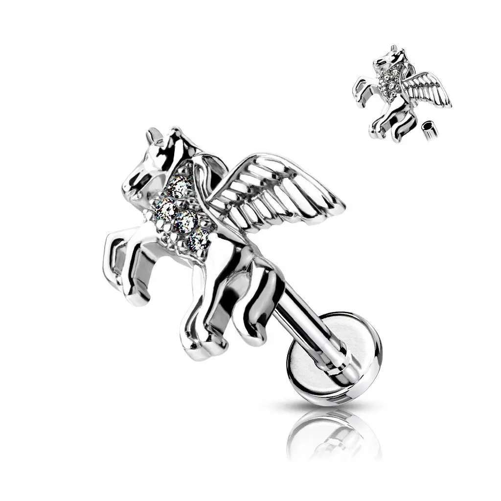 MARRE Piercing do brady / cartilage / tragus, jednorožec (1,2 x 6 mm) - LB1045-1206