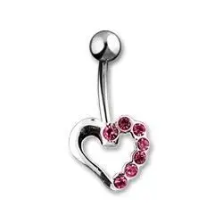 Piercing do pupíku - srdíčko