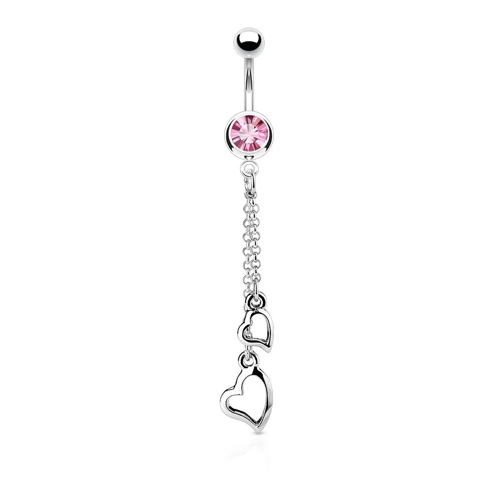 Piercing do pupíku - srdíčka