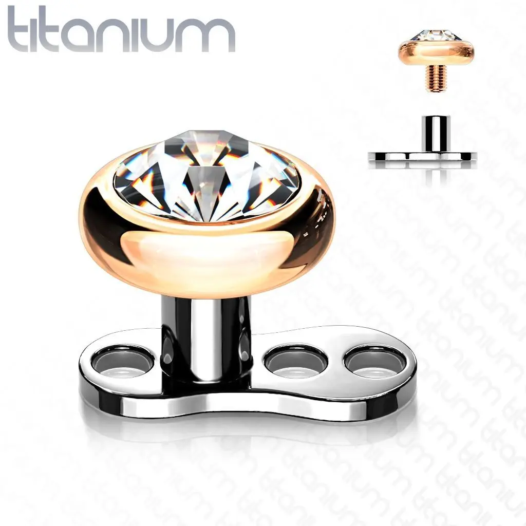 Kompletní microdermal piercing 1,2 mm -  kamínek 4 mm - MD028RD-04