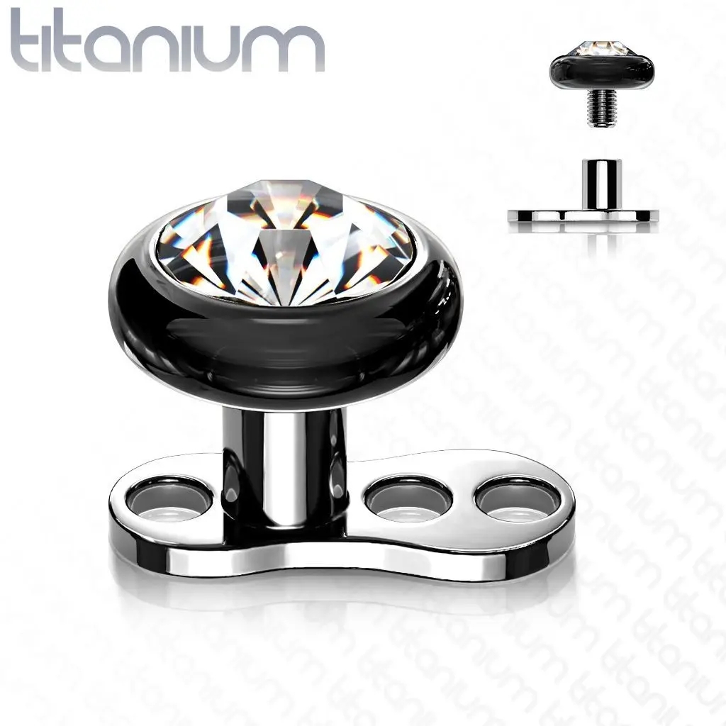 Kompletní microdermal piercing 1,2 mm -  kamínek 4 mm - MD028K-04