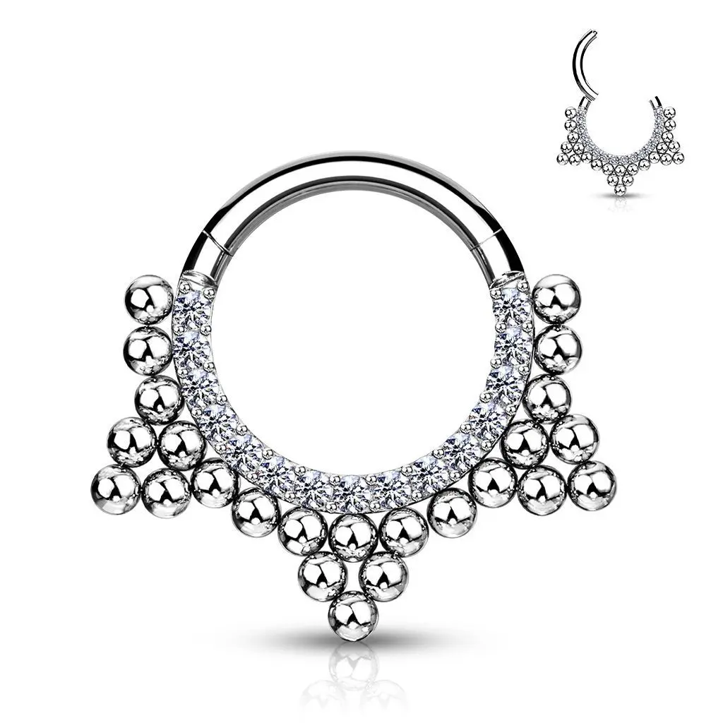 Ocelový piercing do nosu - septum - NS0035-ST