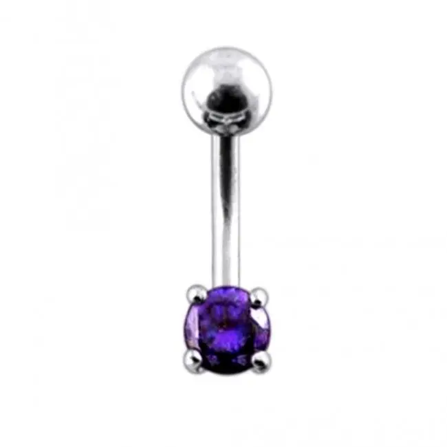 S4U Stříbrný piercing do pupíku, zirkon