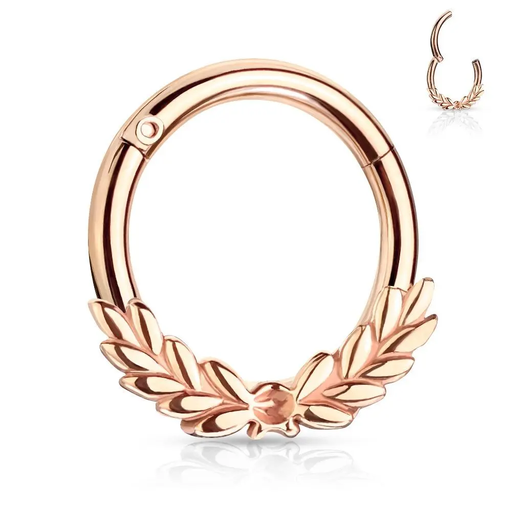 S4U Zlacený ocelový piercing do nosu - tragus / helix / septum - NS0040-RD