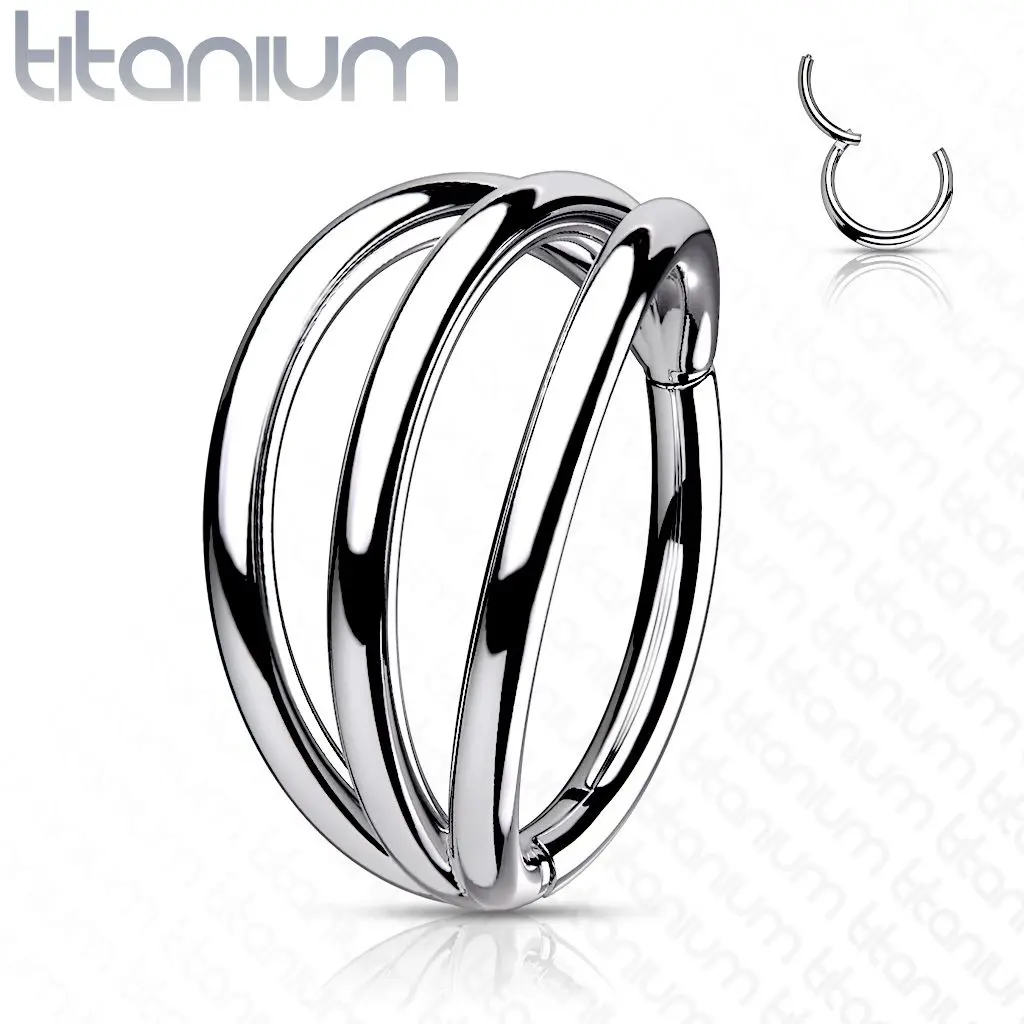Segment trojitý kruh - helix / cartilage / tragus piercing TITAN (1,2 x