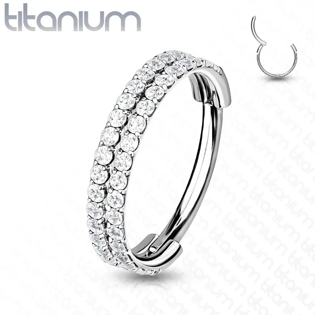 Kruh se zirkony - helix / cartilage / tragus piercing TITAN (1,2 x 10 mm) - TIT1129ST-1210