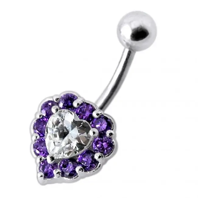 S4U Stříbrný piercing do pupíku - srdce