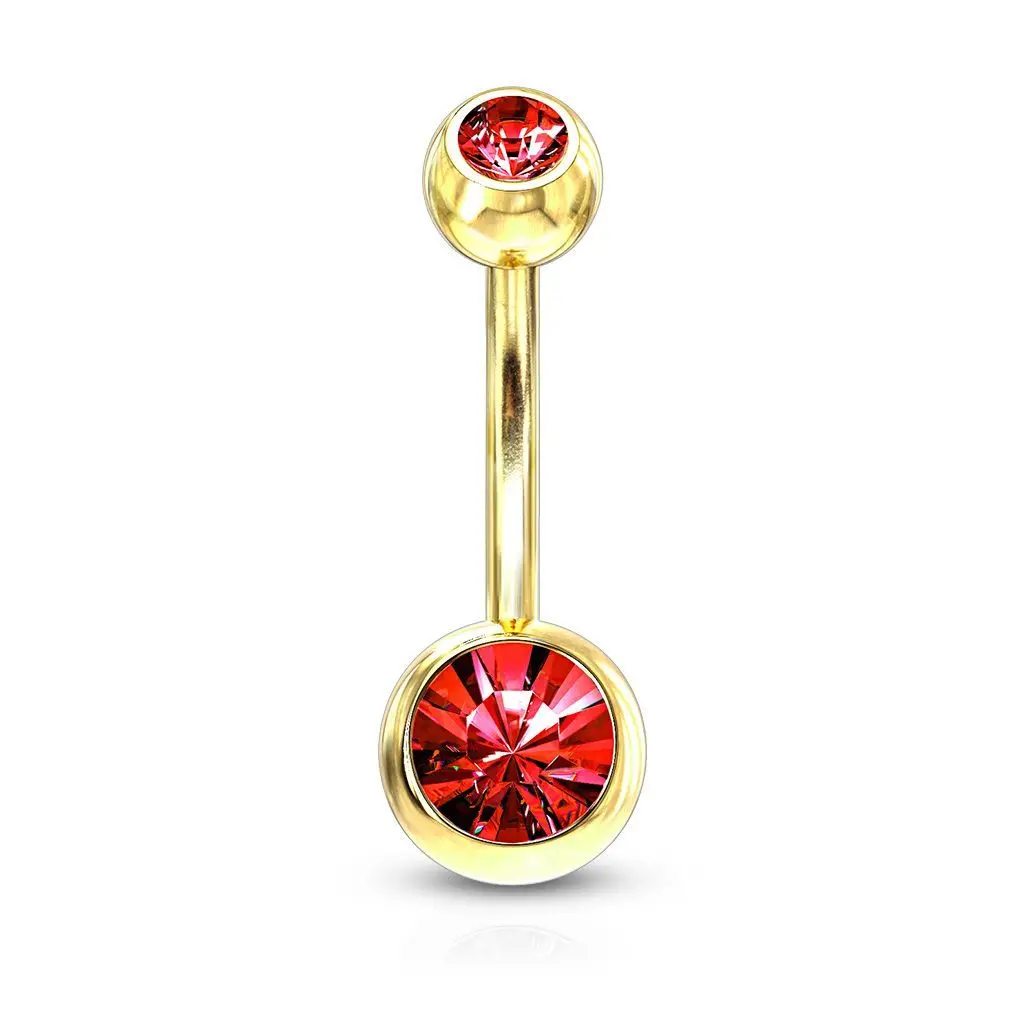 Pozlacený piercing do pupíku - banánek