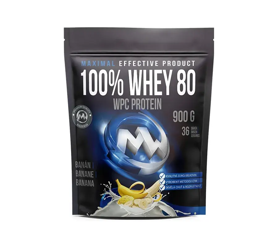 MAXXWIN PROTEIN 100% WHEY 80 banán 900 g