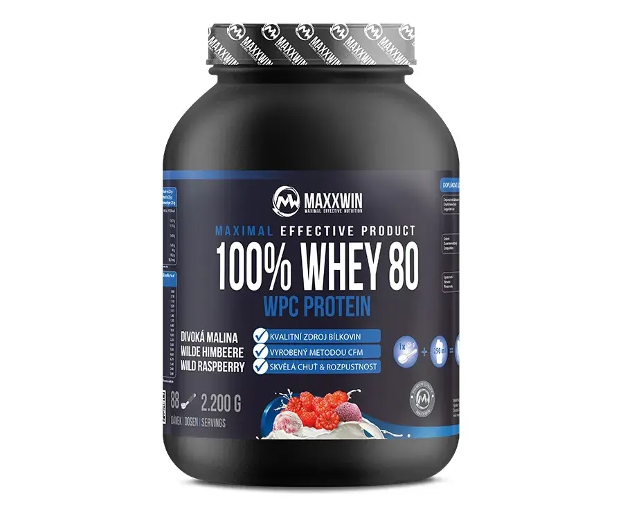 MAXXWIN PROTEIN 100% WHEY 80 divoká malina 2200 g