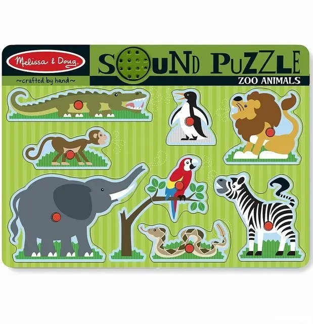 Puzzle muzikální - ZOO divoká zvířata, 8ks (M&amp;D)