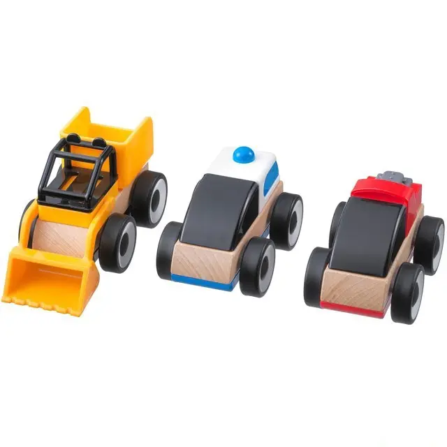 Auto - Sada 3 autíček s bagrem LILLABO (Ikea)