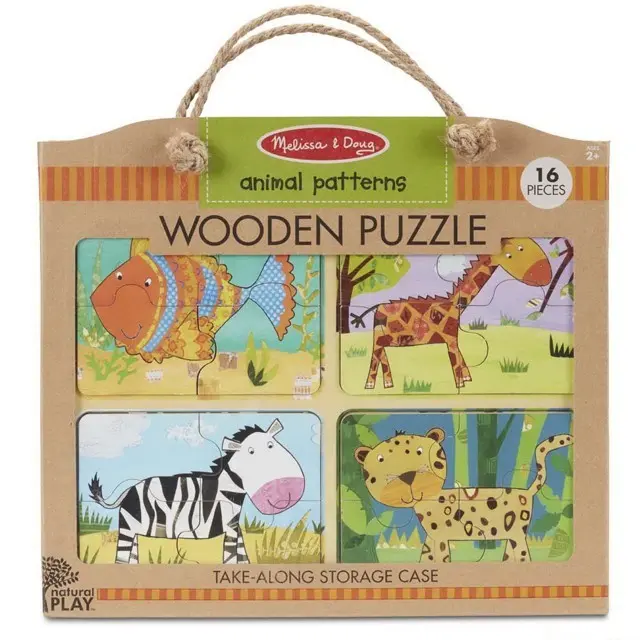 Puzzle pro nejmenší - Na desce, Zvířata na cestu, 16ks (M&amp;D)