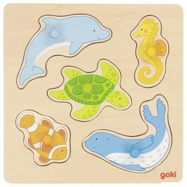 Puzzle pro nejmenší - Úchyt, V moři, 5ks (Goki)