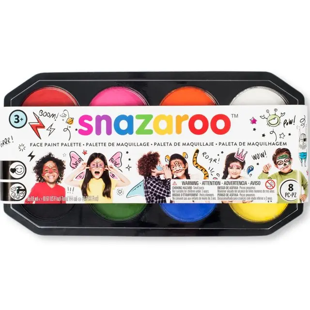 Snazaroo sada barev na obličej 8x18ml - 1 sada